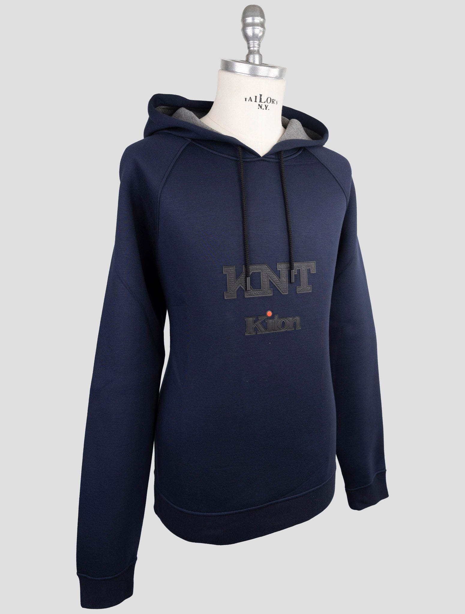 Kiton Knt Blue Viscose Ea Sweater Hoodie