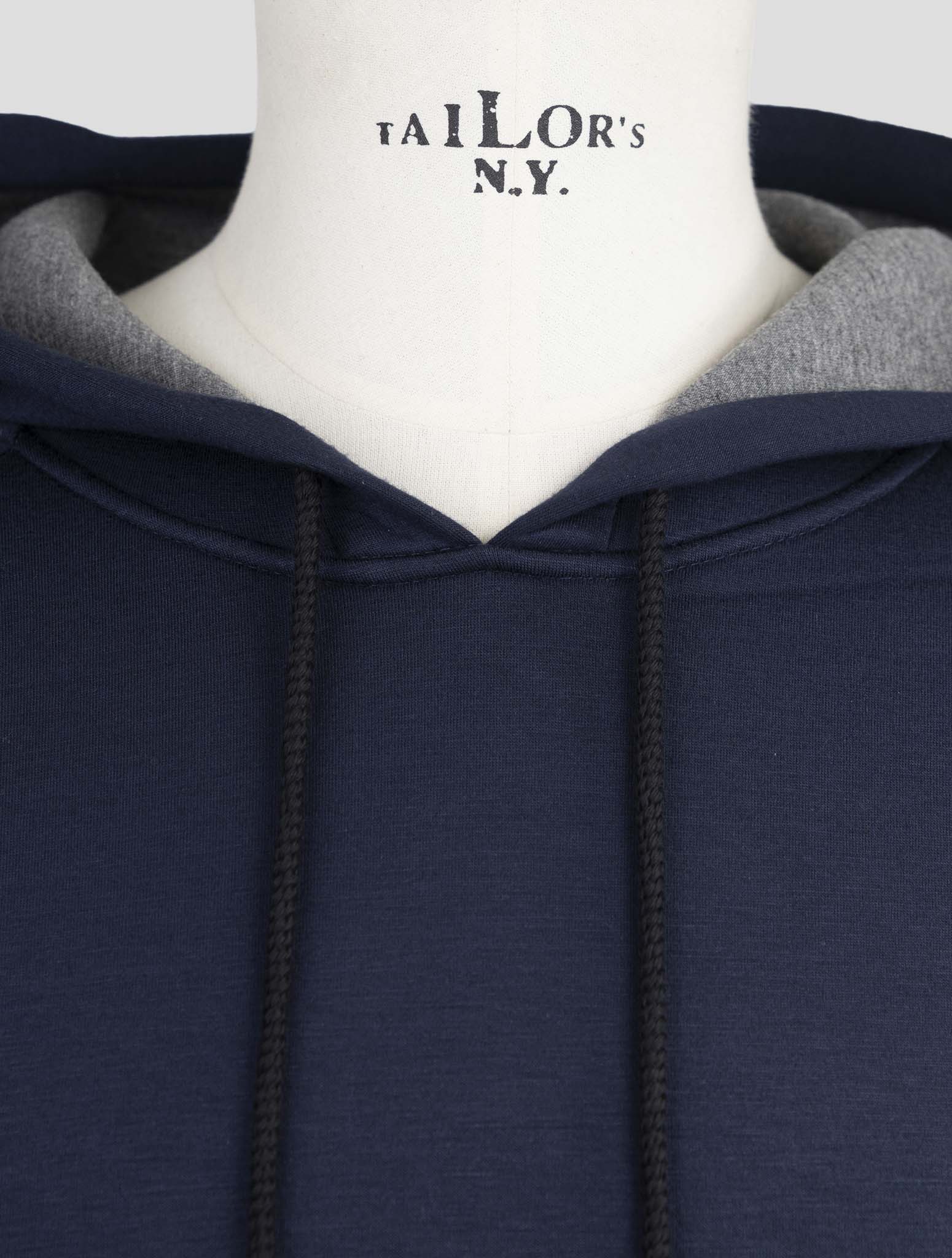 Kiton Knt Blue Viscose Ea Sweater Hoodie