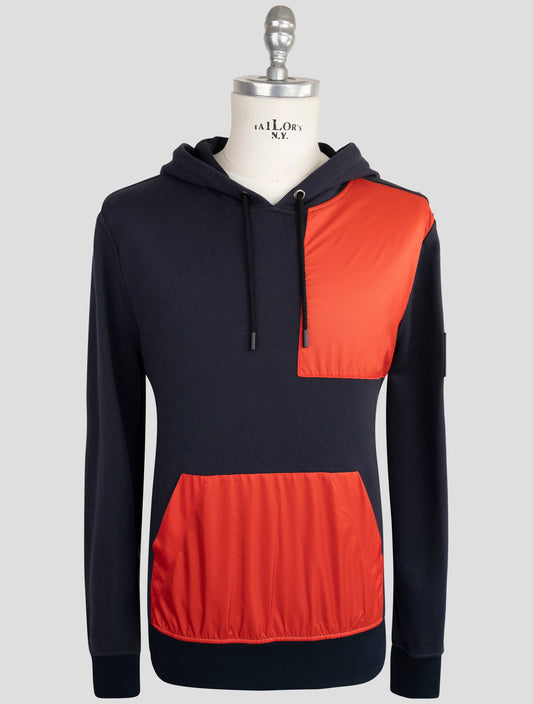Kiton Knt Blue Cotton  Sweater Hoodie