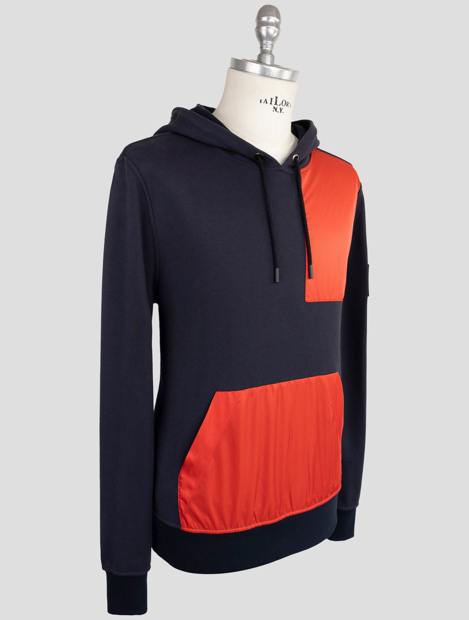 Kiton Knt Blue Cotton  Sweater Hoodie