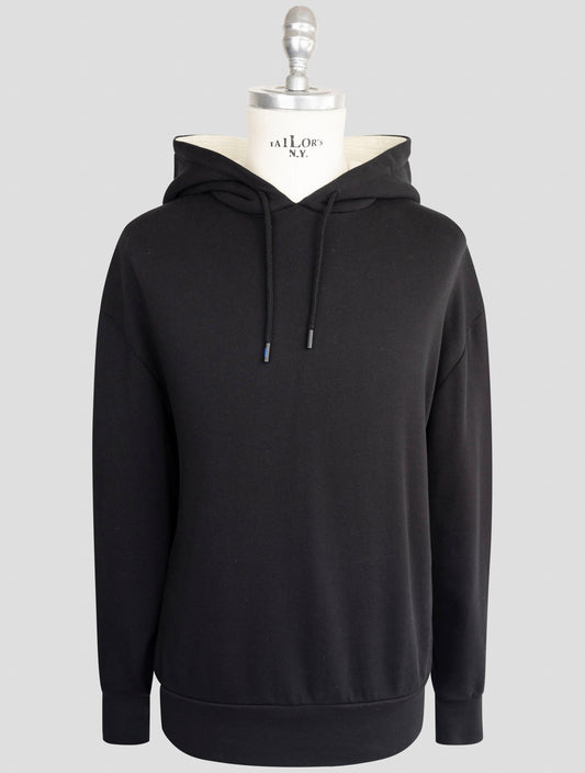Kiton Knt Blue Cotton Sweater Hoodie