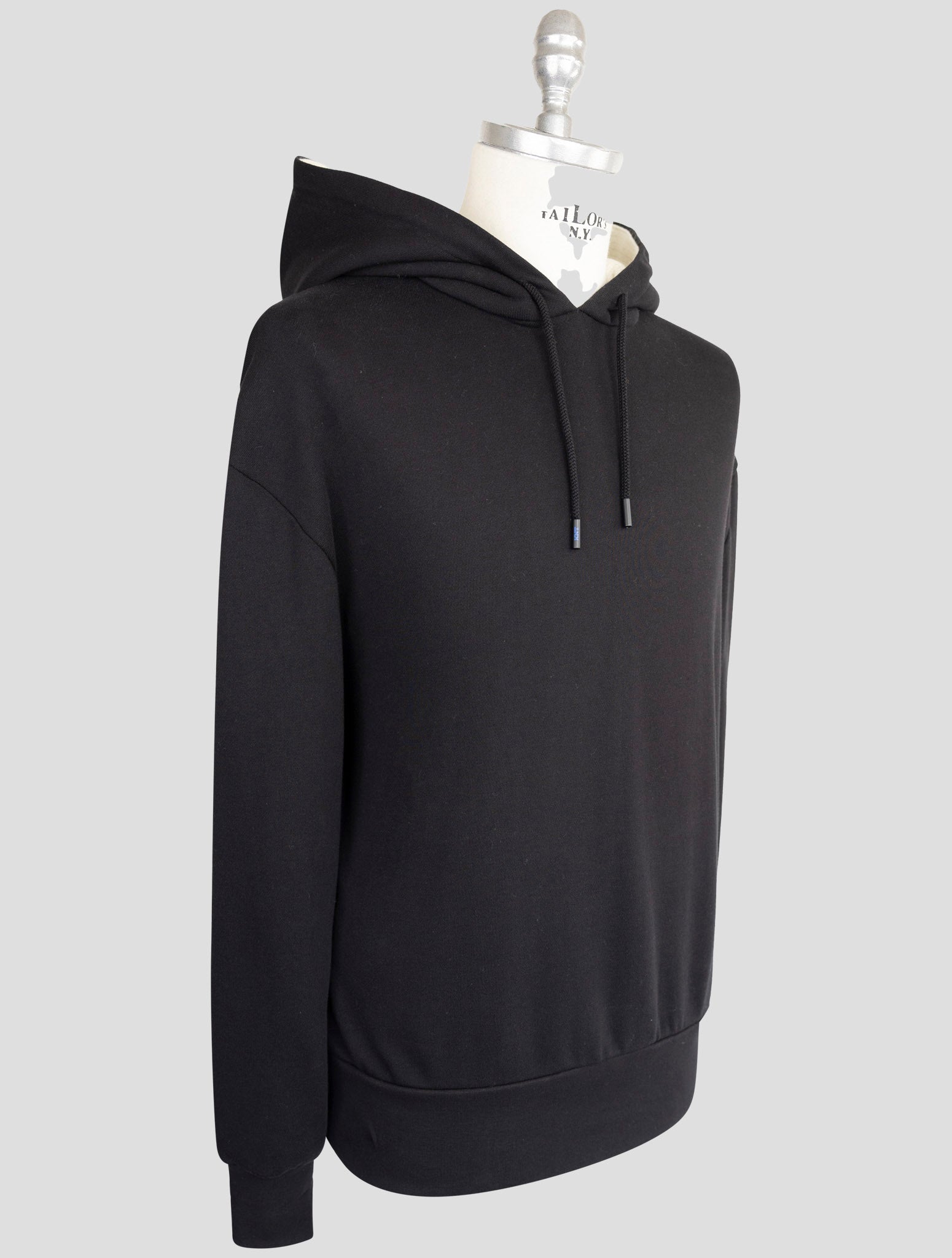 Kiton Knt Blue Cotton Sweater Hoodie
