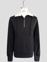 Kiton Knt Black Cotton Sweater Halp Zip