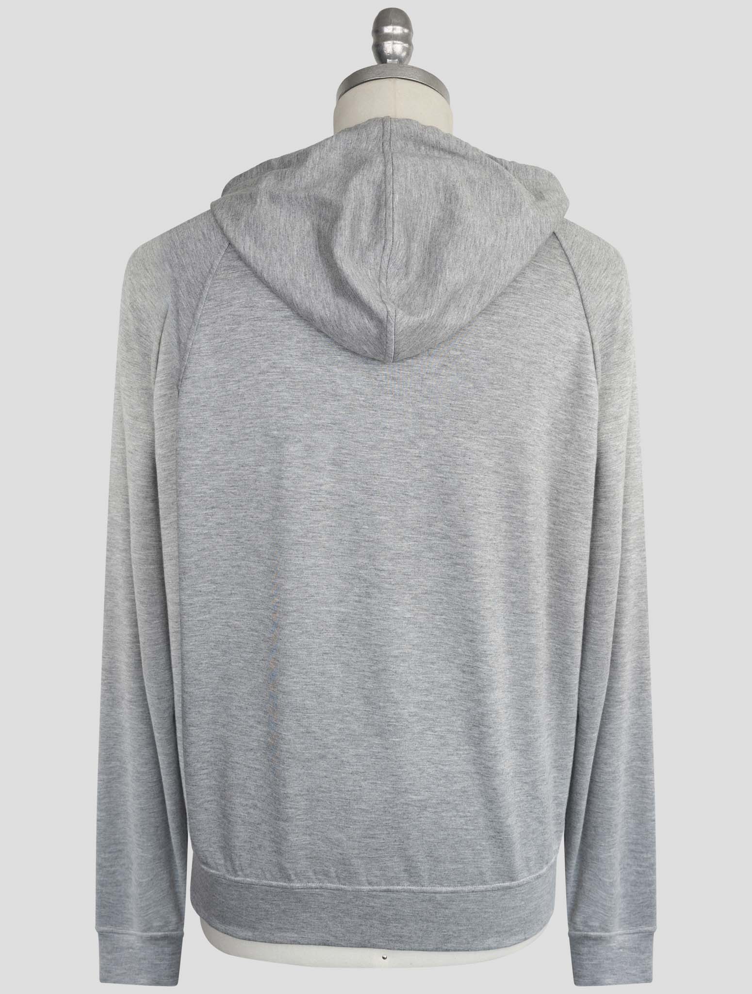 Kiton Knt Gray Viscose Ea Sweater Hoodie