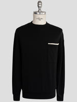Kiton Knt Black Cotton Sweater Crewneck
