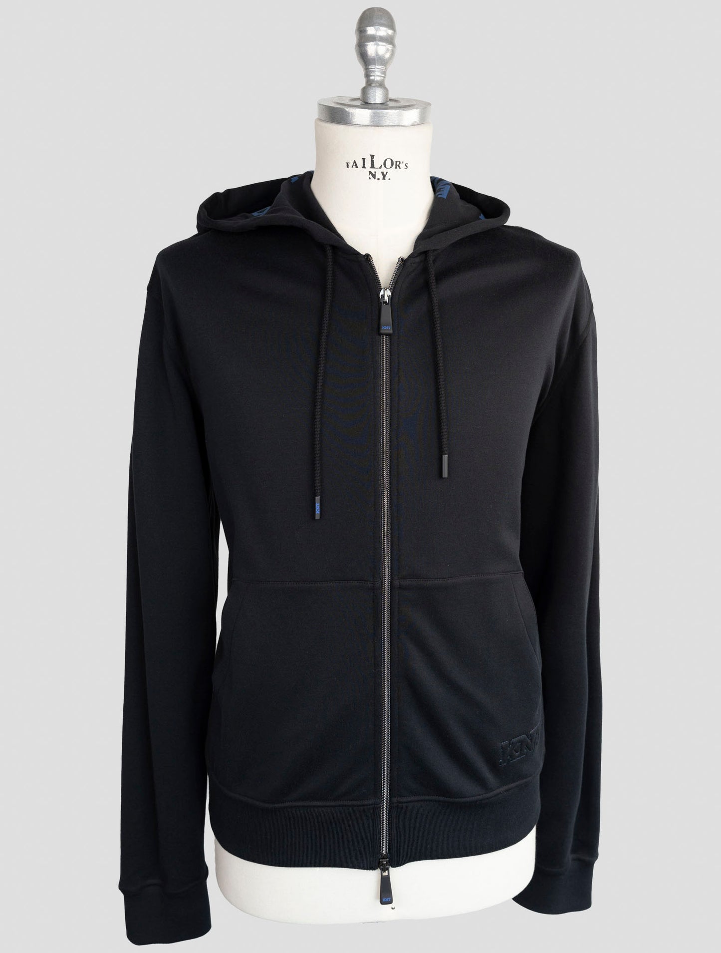 Kiton Knt Black Cotton Sweater Full Zip