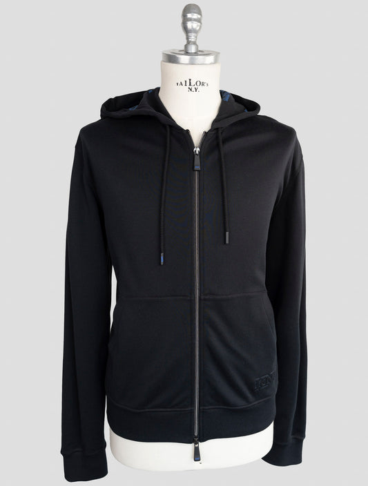 Kiton Knt Black Cotton Sweater Full Zip