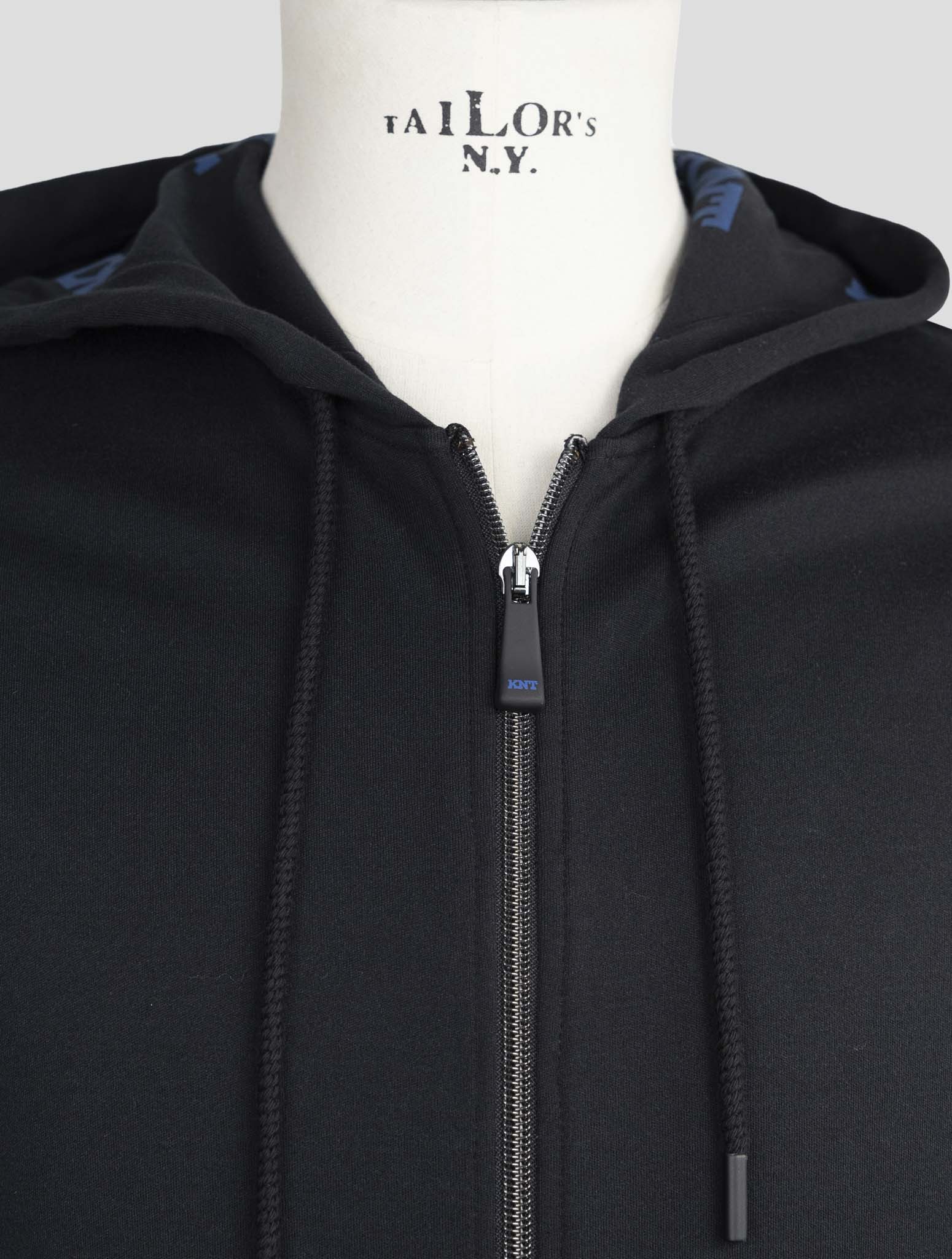 Kiton Knt Black Cotton Sweater Full Zip
