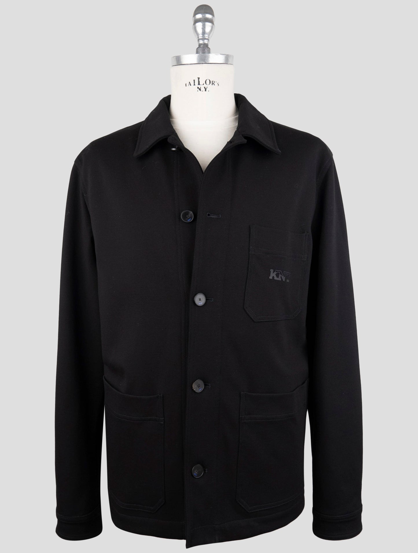 Kiton Knt Black Viscose Pa Ea Coat