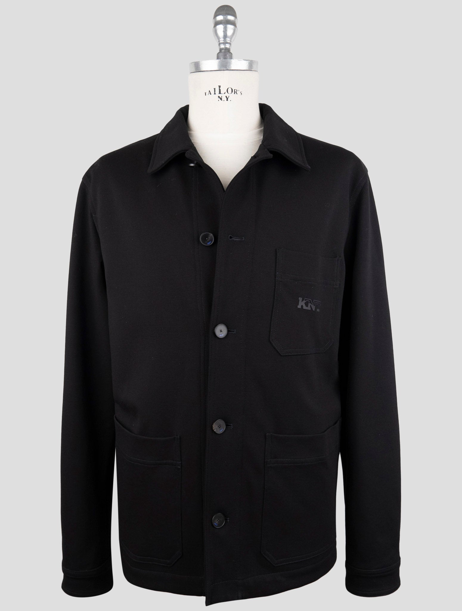 Kiton Knt Black Viscose Pa Ea Coat