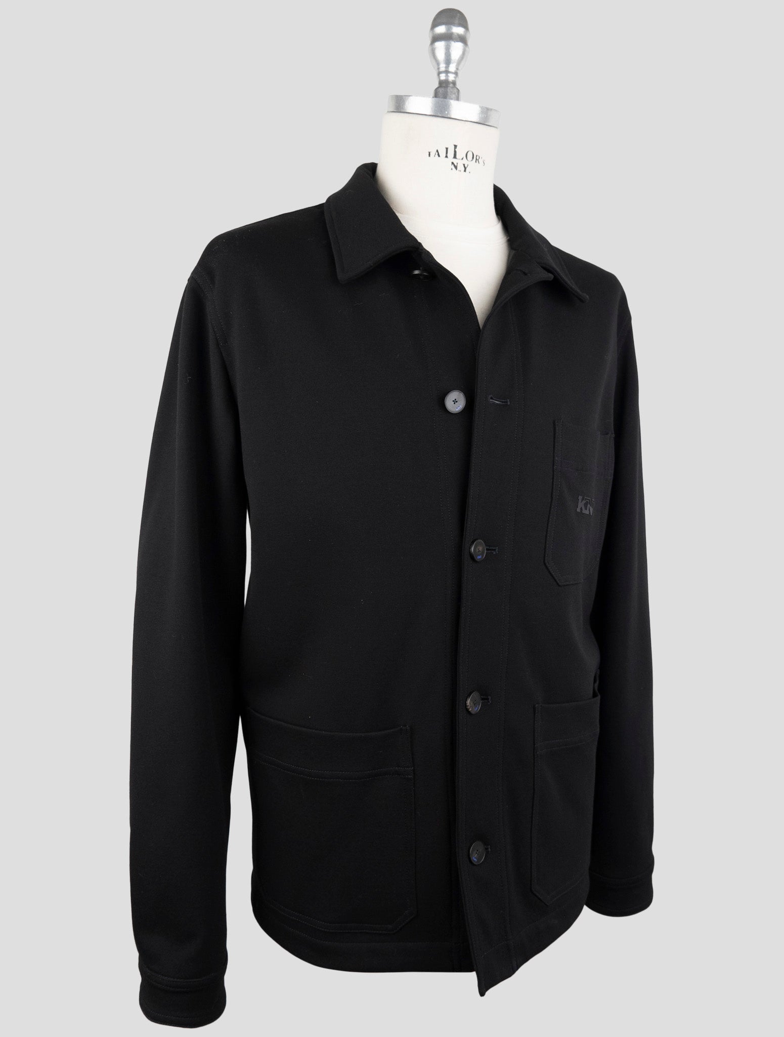 Kiton Knt Black Viscose Pa Ea Coat