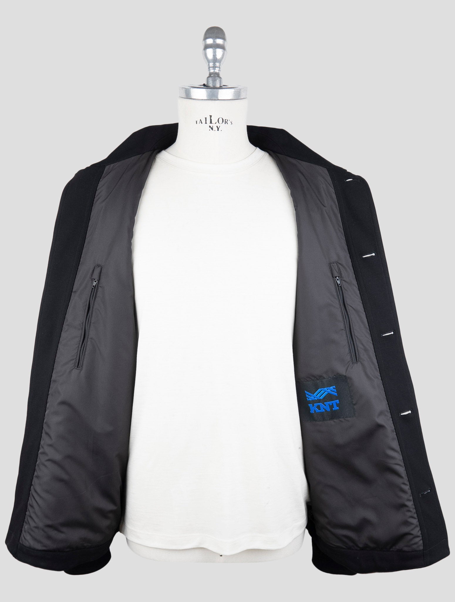 Kiton Knt Black Viscose Pa Ea Coat