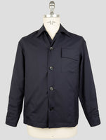 Kiton Knt Blue Wool Coat