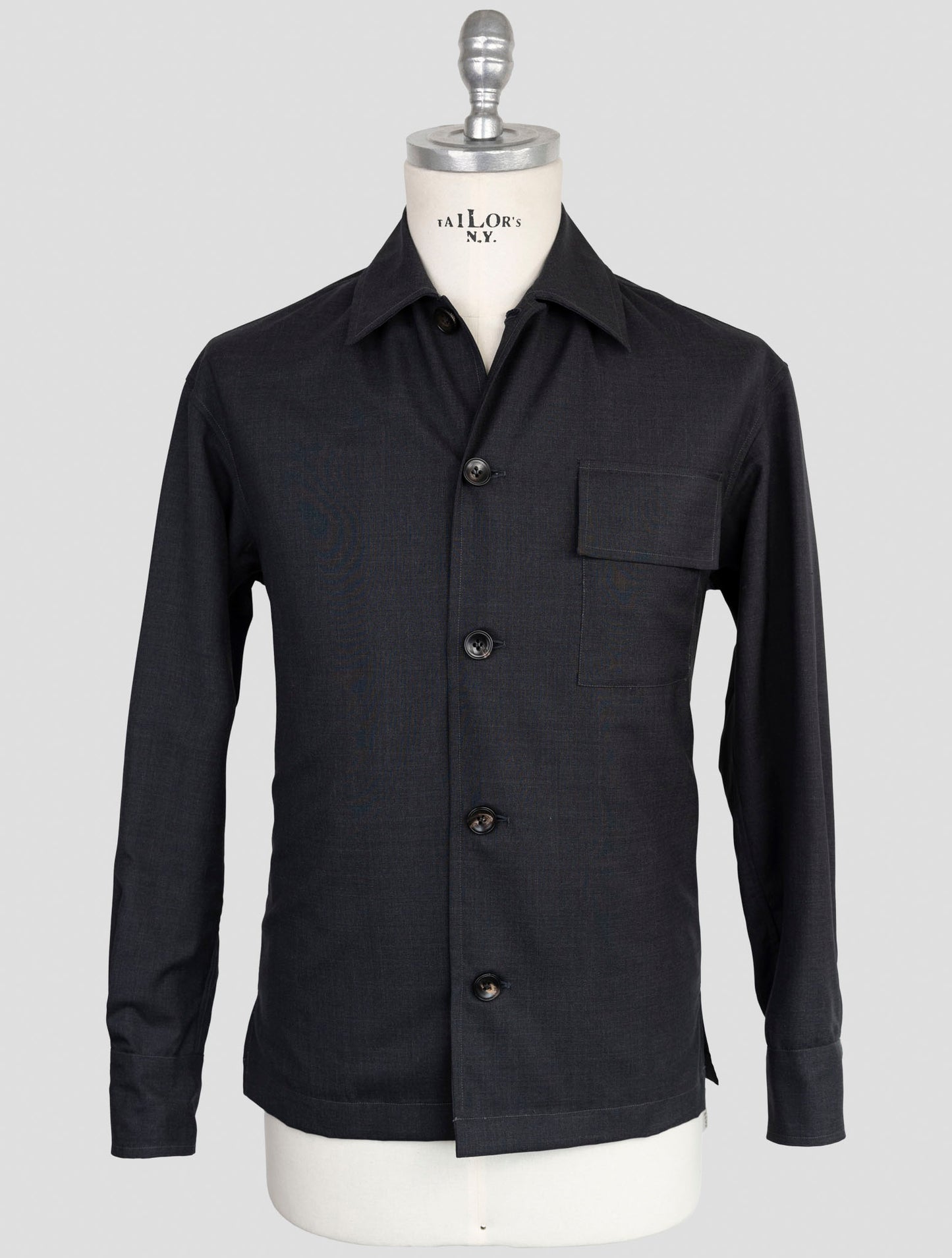 Kiton Knt Gray Wool Coat