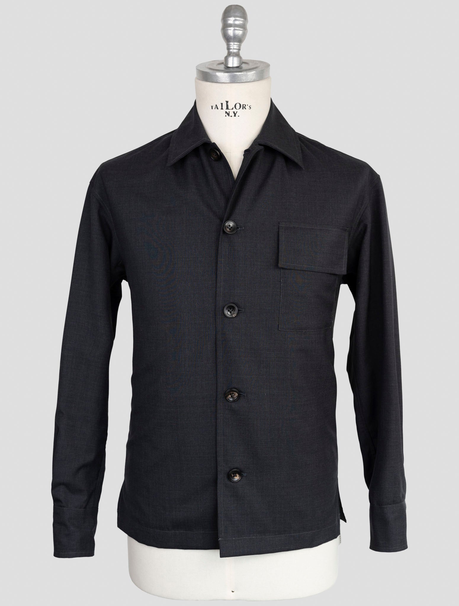 Kiton Knt Gray Wool Coat