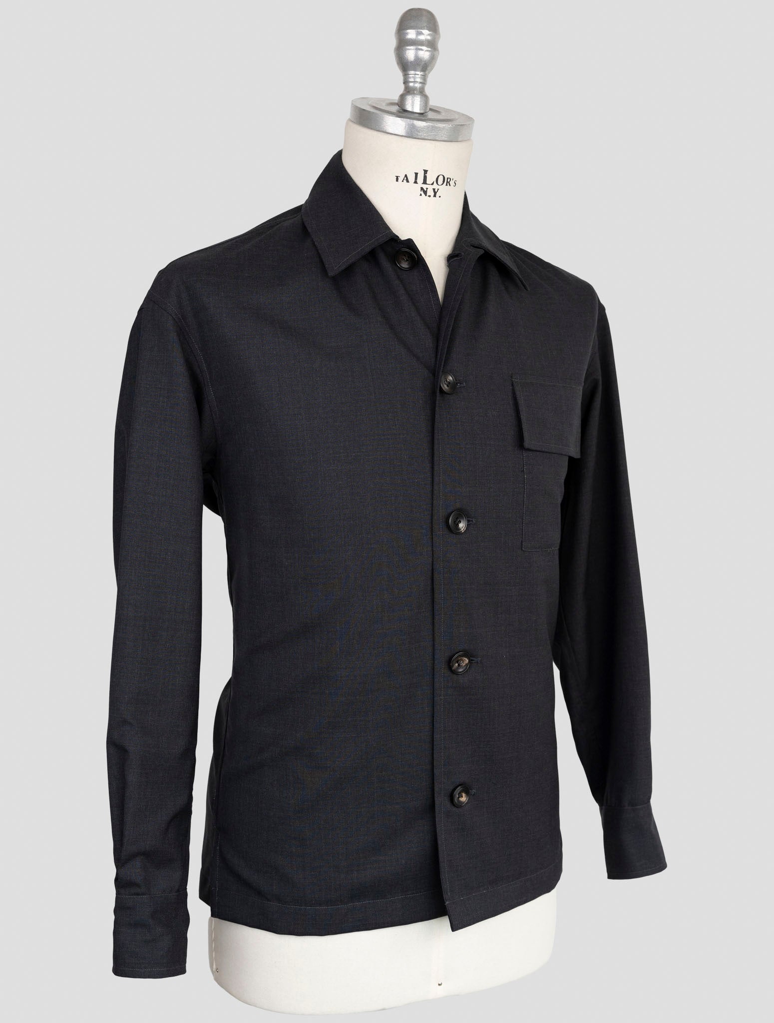 Kiton Knt Gray Wool Coat