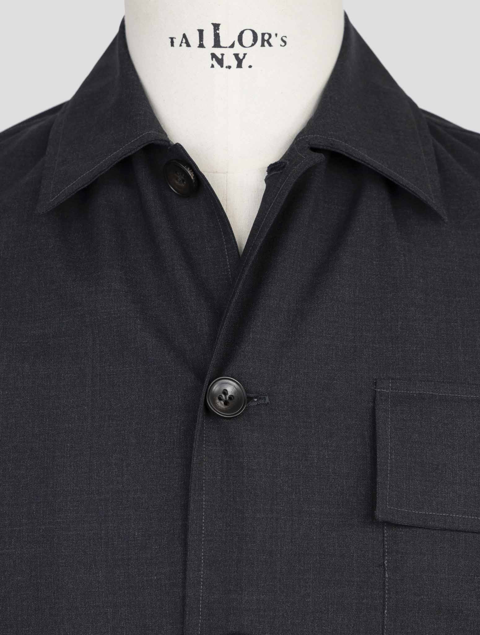 Kiton Knt Gray Wool Coat