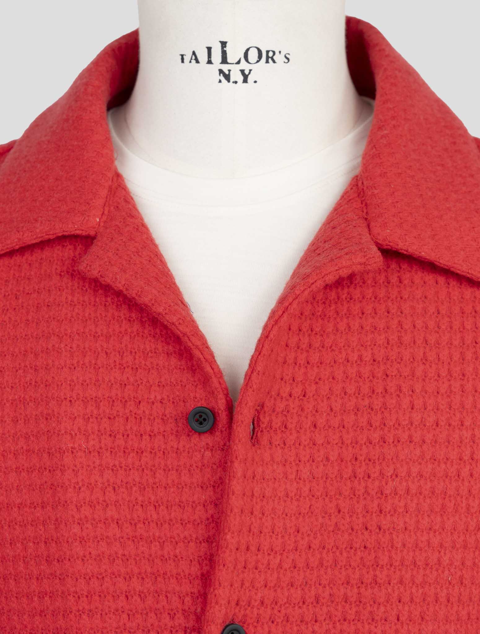 Kiton Knt Red Wool Pa Overshirt