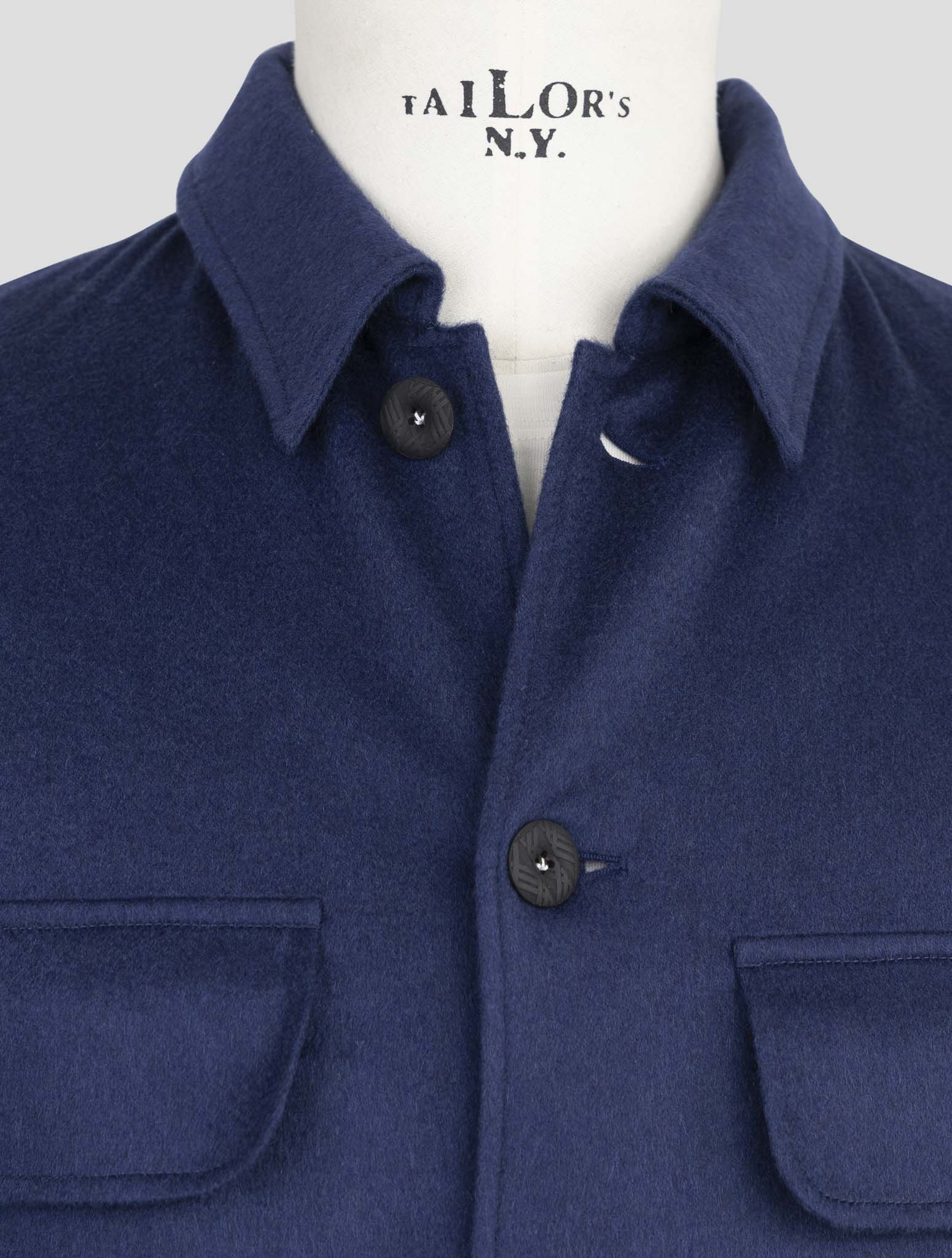 Kiton Knt Blue Cashmere Pa Ea Overshirt