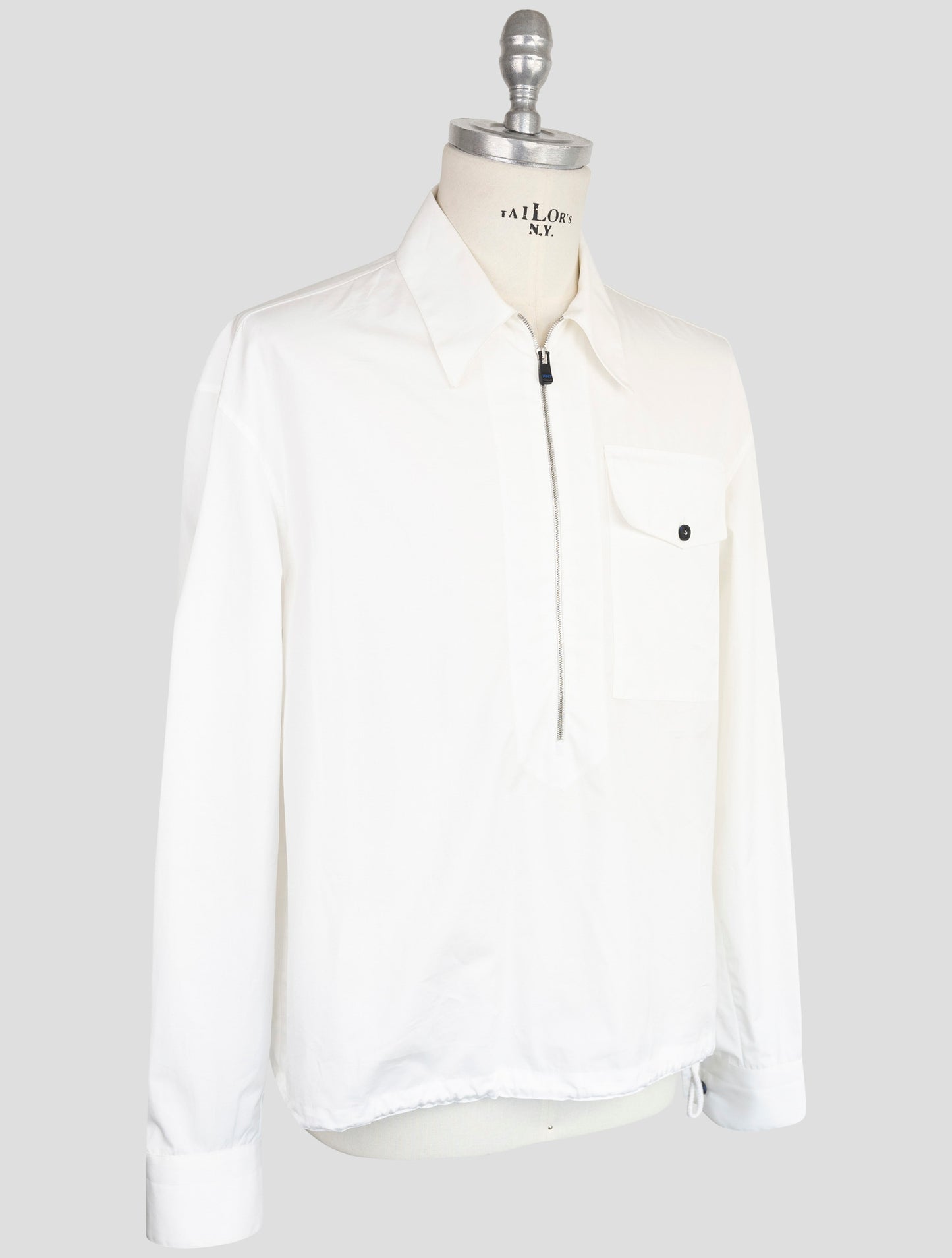 kiton Knt White Cotton Coat