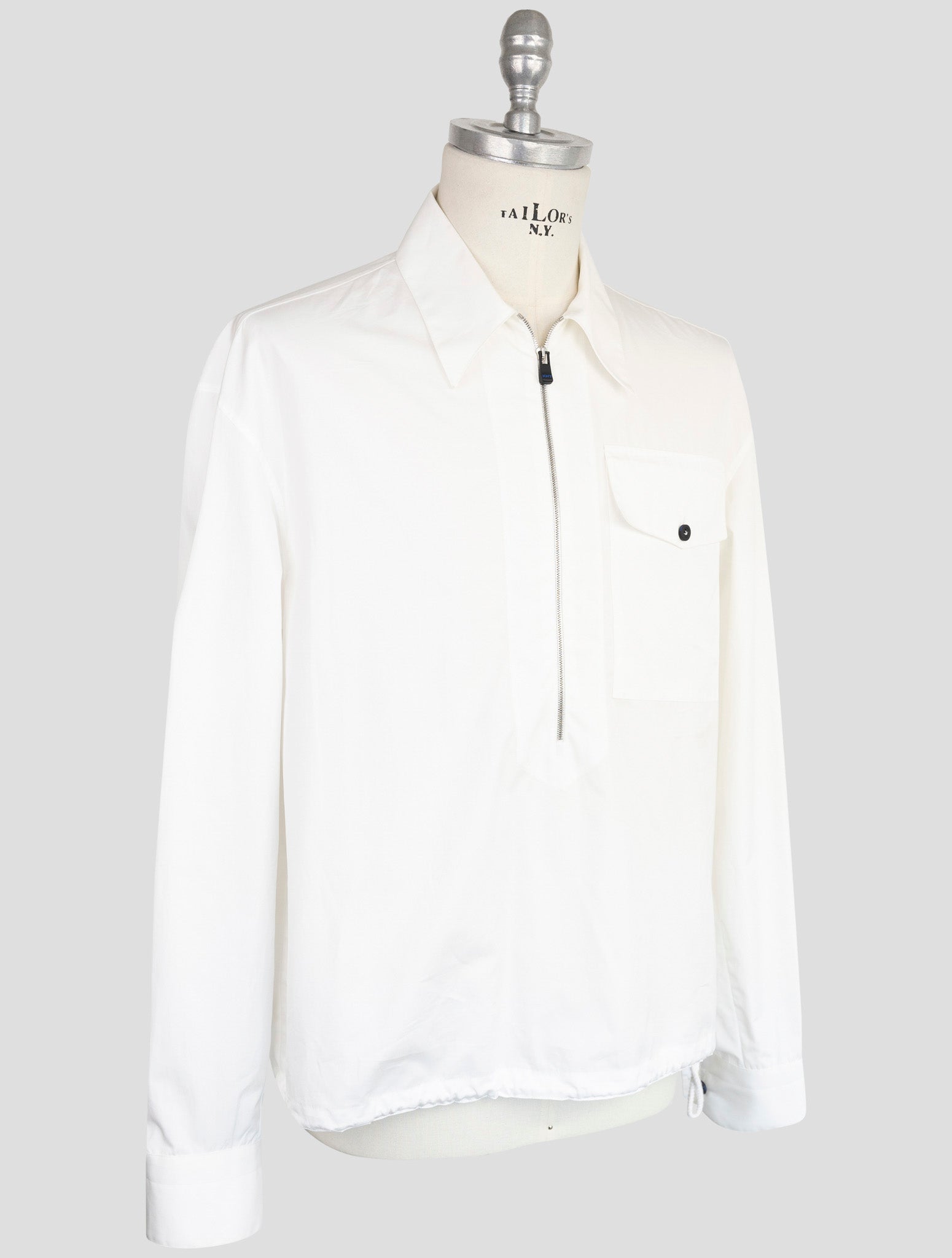 kiton Knt White Cotton Coat