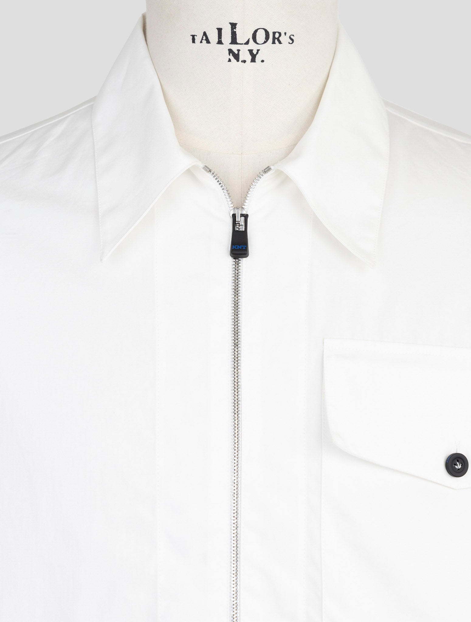 kiton Knt White Cotton Coat