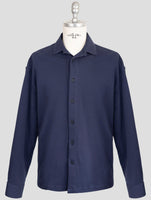 kiton Knt Blue Cotton Ea Overshirt