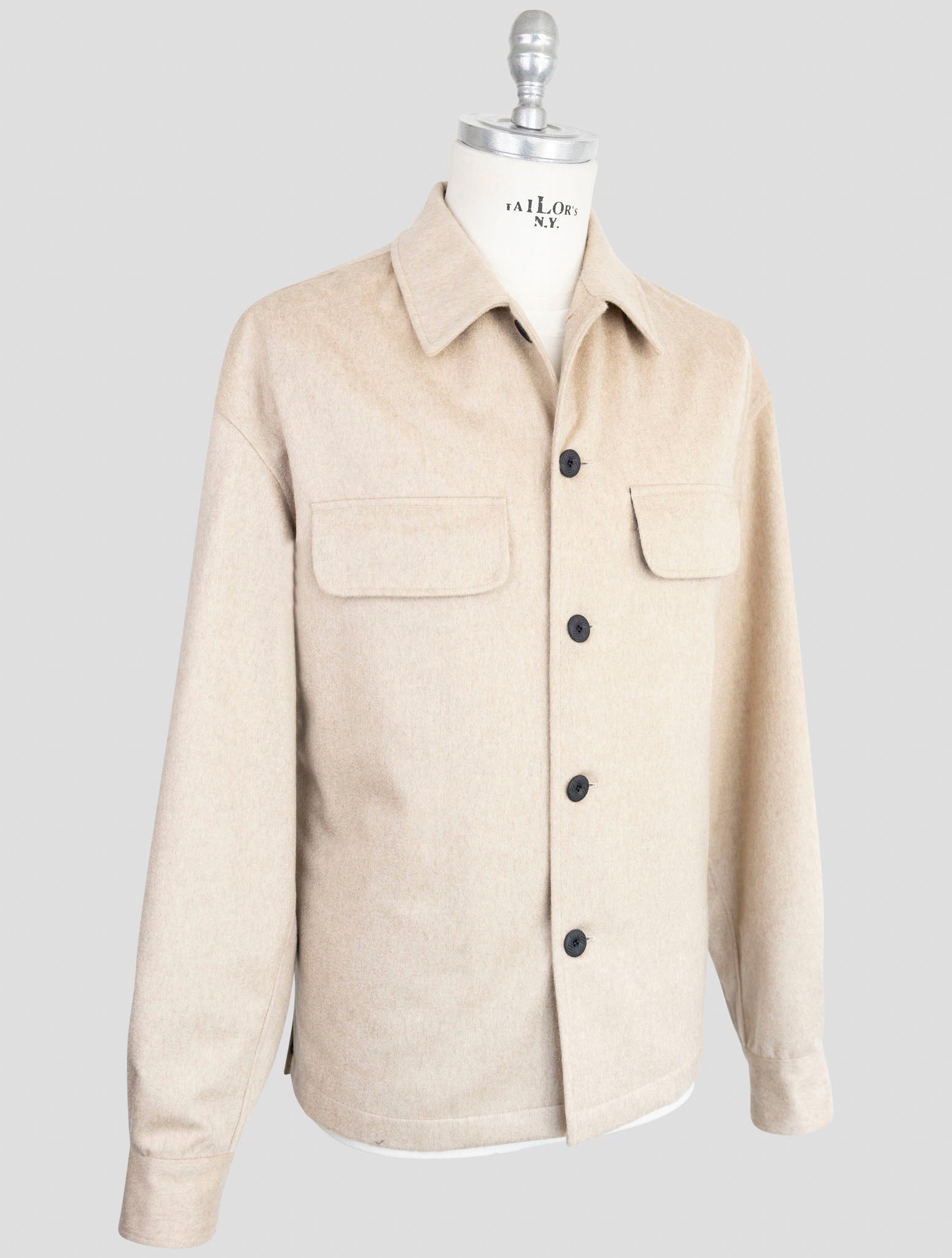 kiton Knt Beige Cashmere Overshirt
