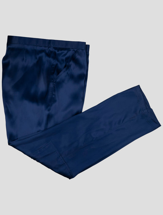 Kiton Knt Blue Silk Pant