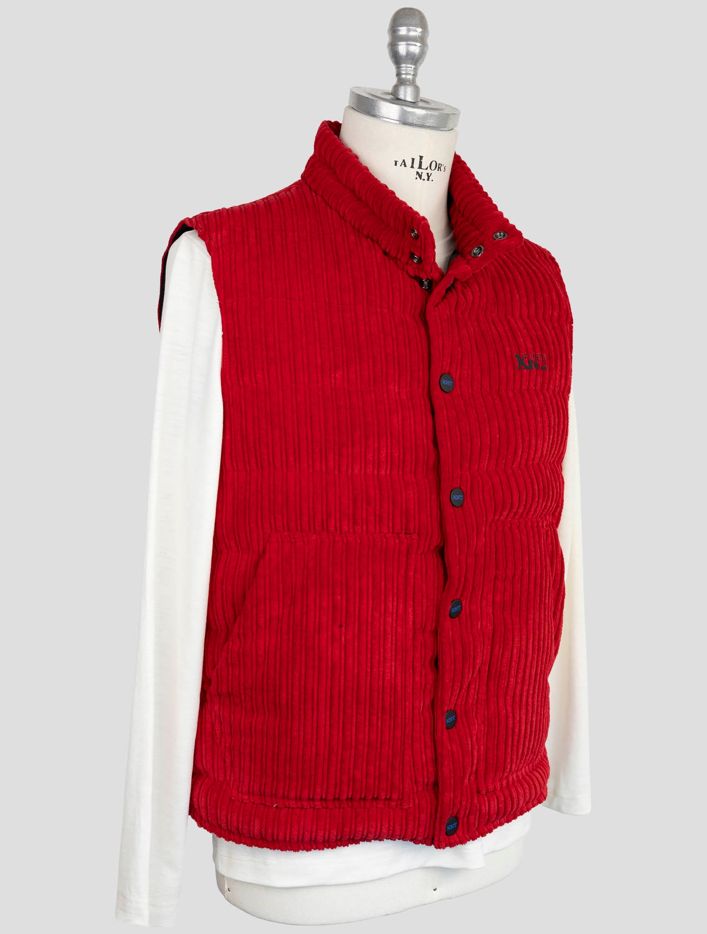 Kiton Knt Red Pl Pa Velvet Coat Gilet