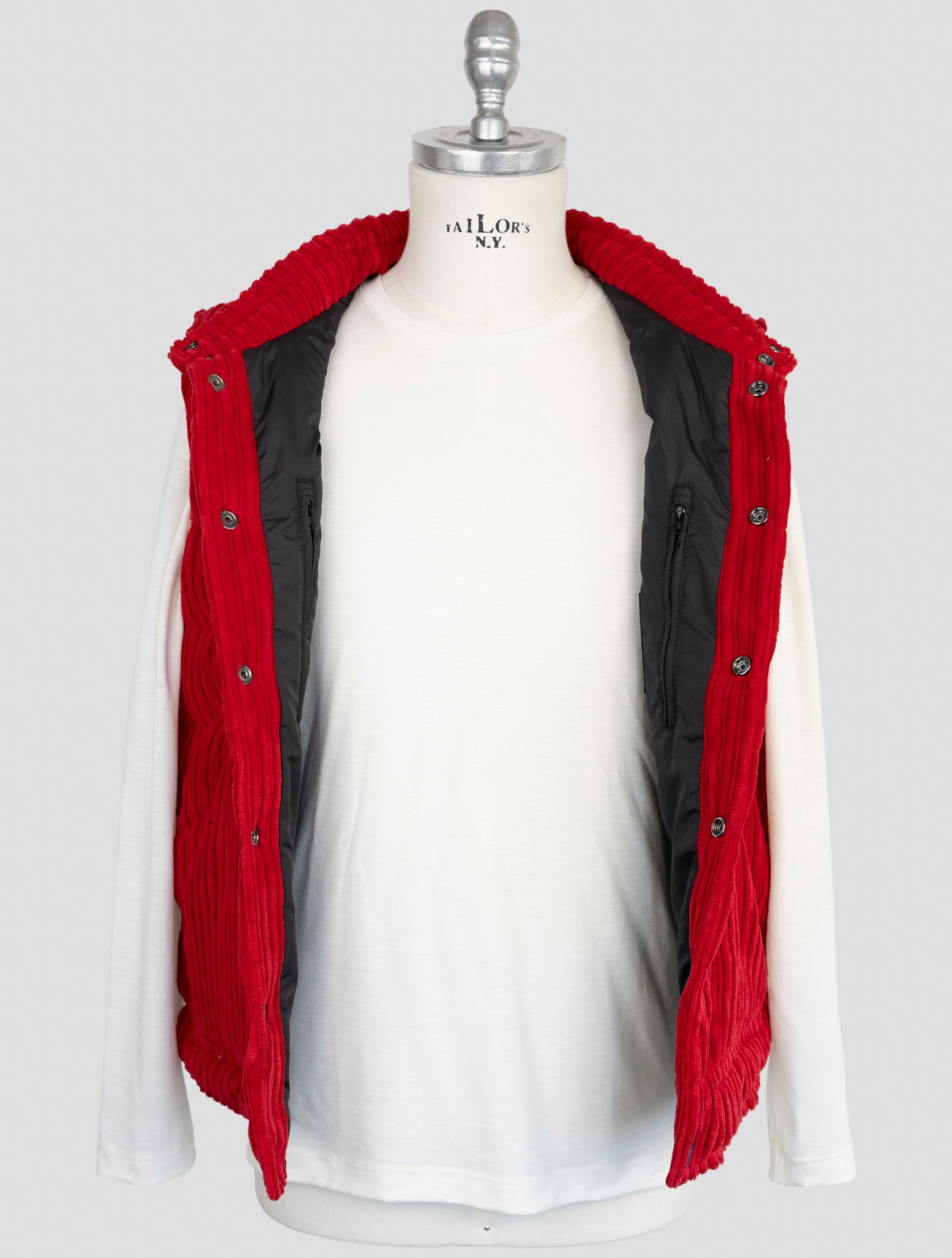 Kiton Knt Red Pl Pa Velvet Coat Gilet