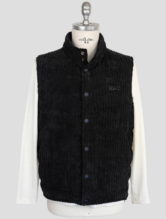 Kiton Knt Black Pl Pa Velvet Coat Gilet