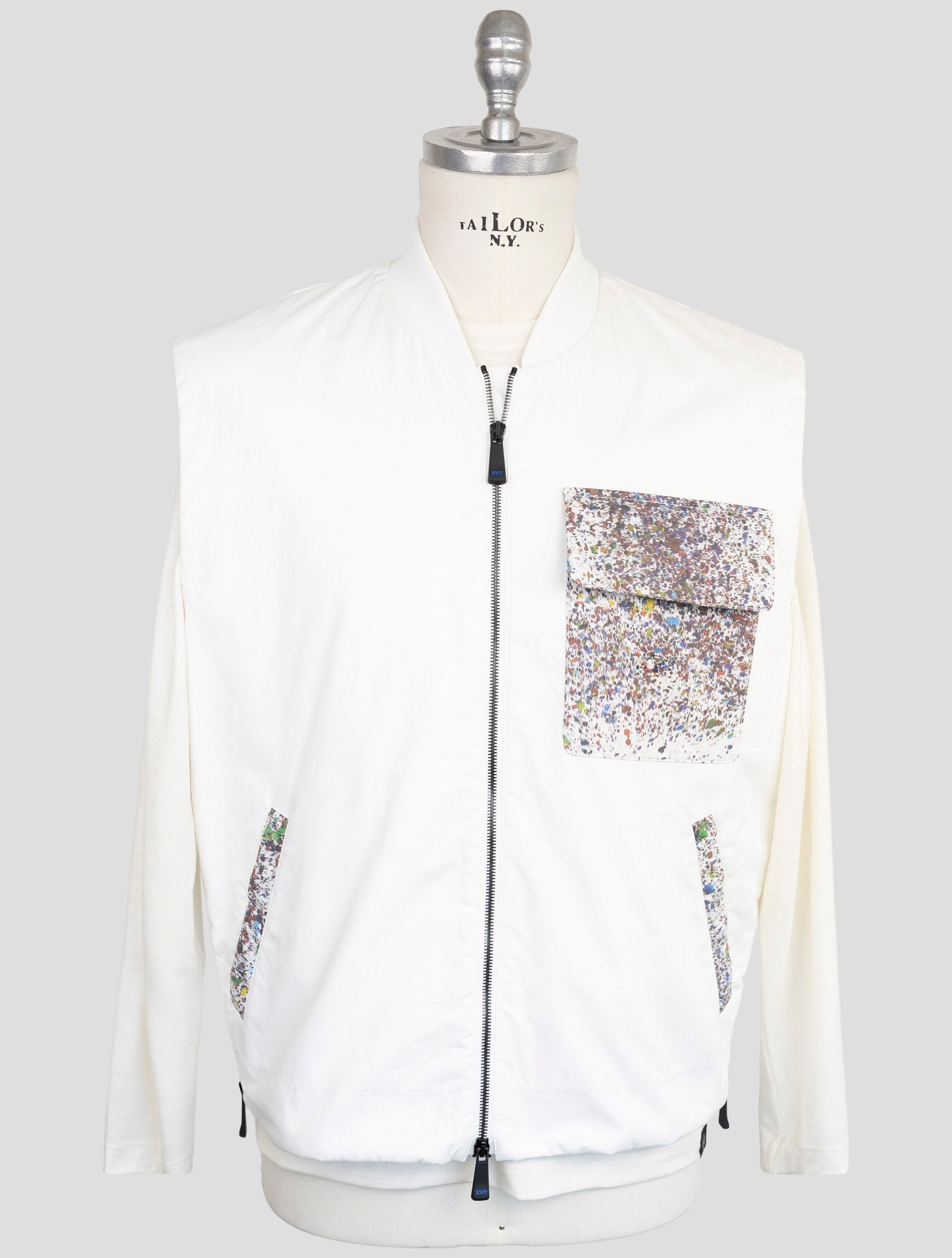 Kiton Knt White Cotton Coat Gilet