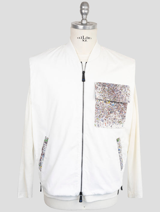 Kiton Knt White Cotton Coat Gilet