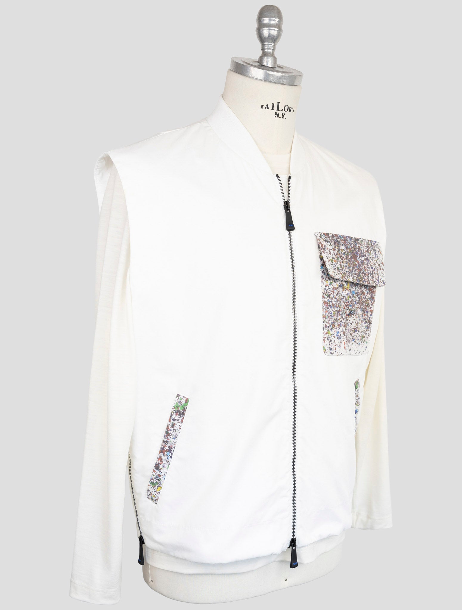 Kiton Knt White Cotton Coat Gilet
