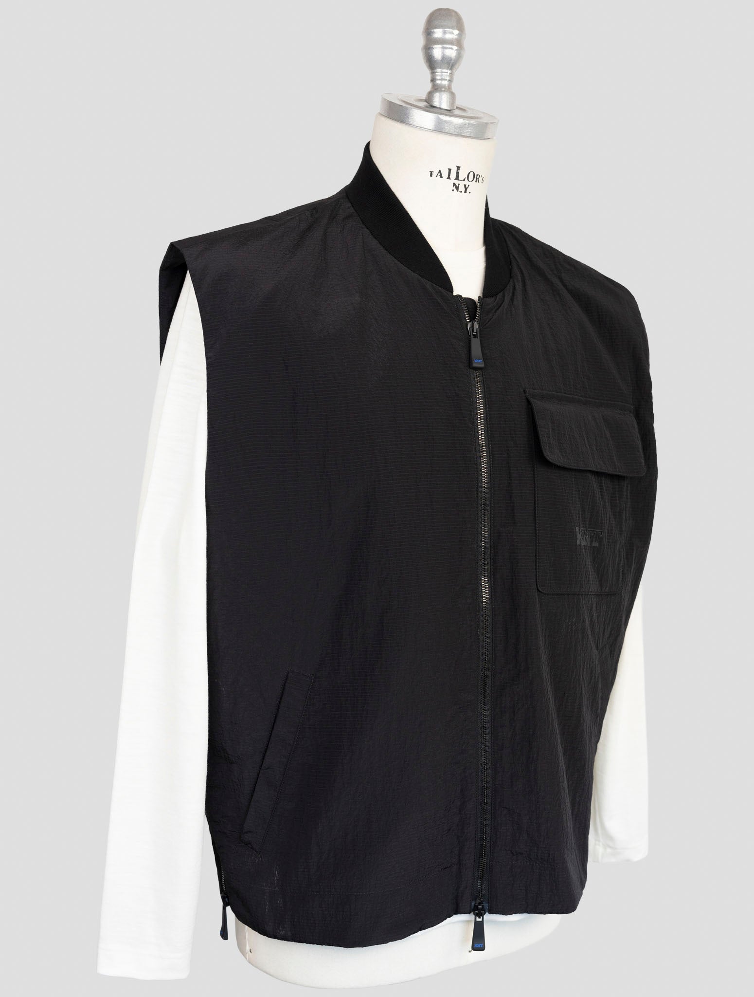 Kiton Knt Black Pa Coat Gilet