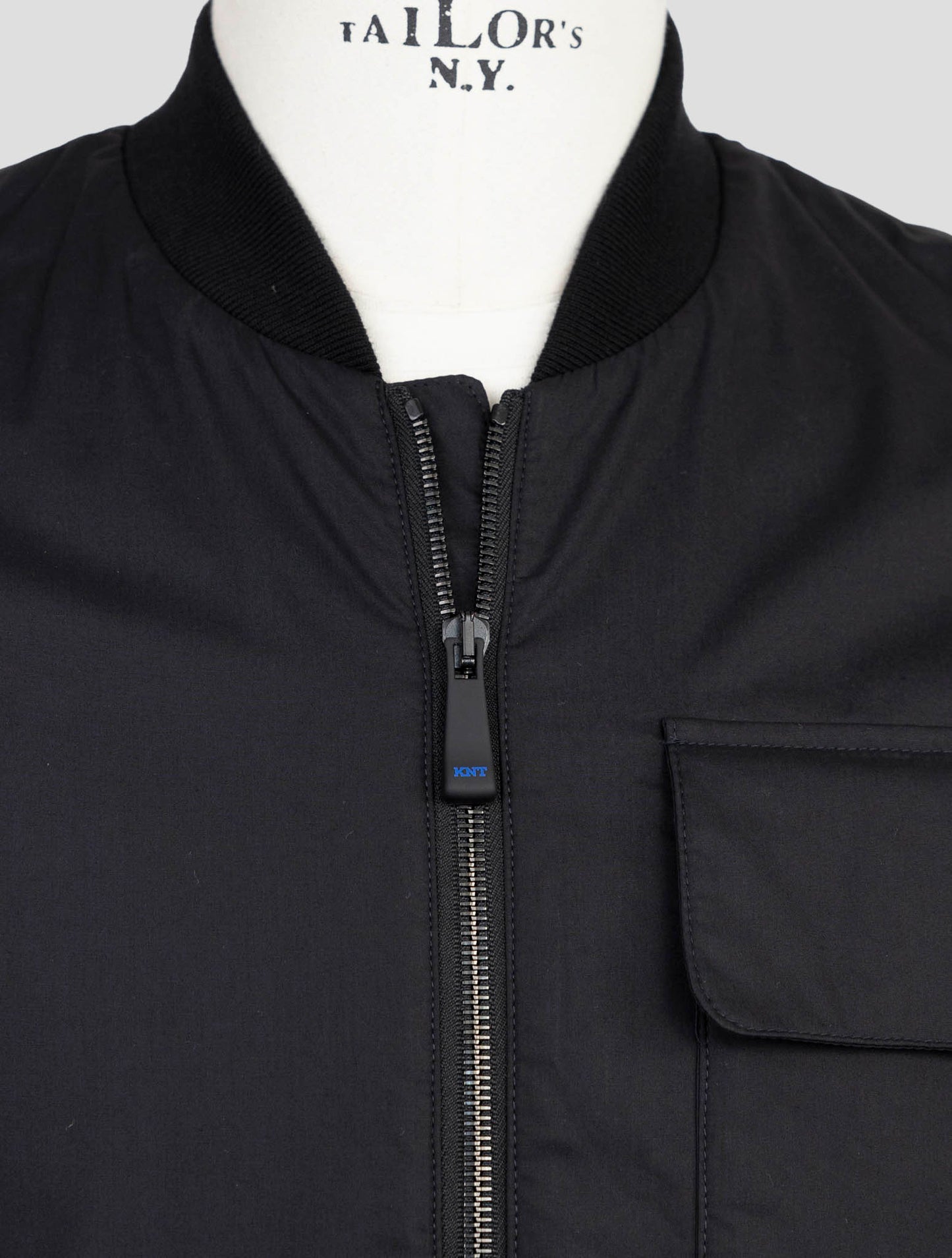 Kiton Knt Black Cotton Coat Gilet