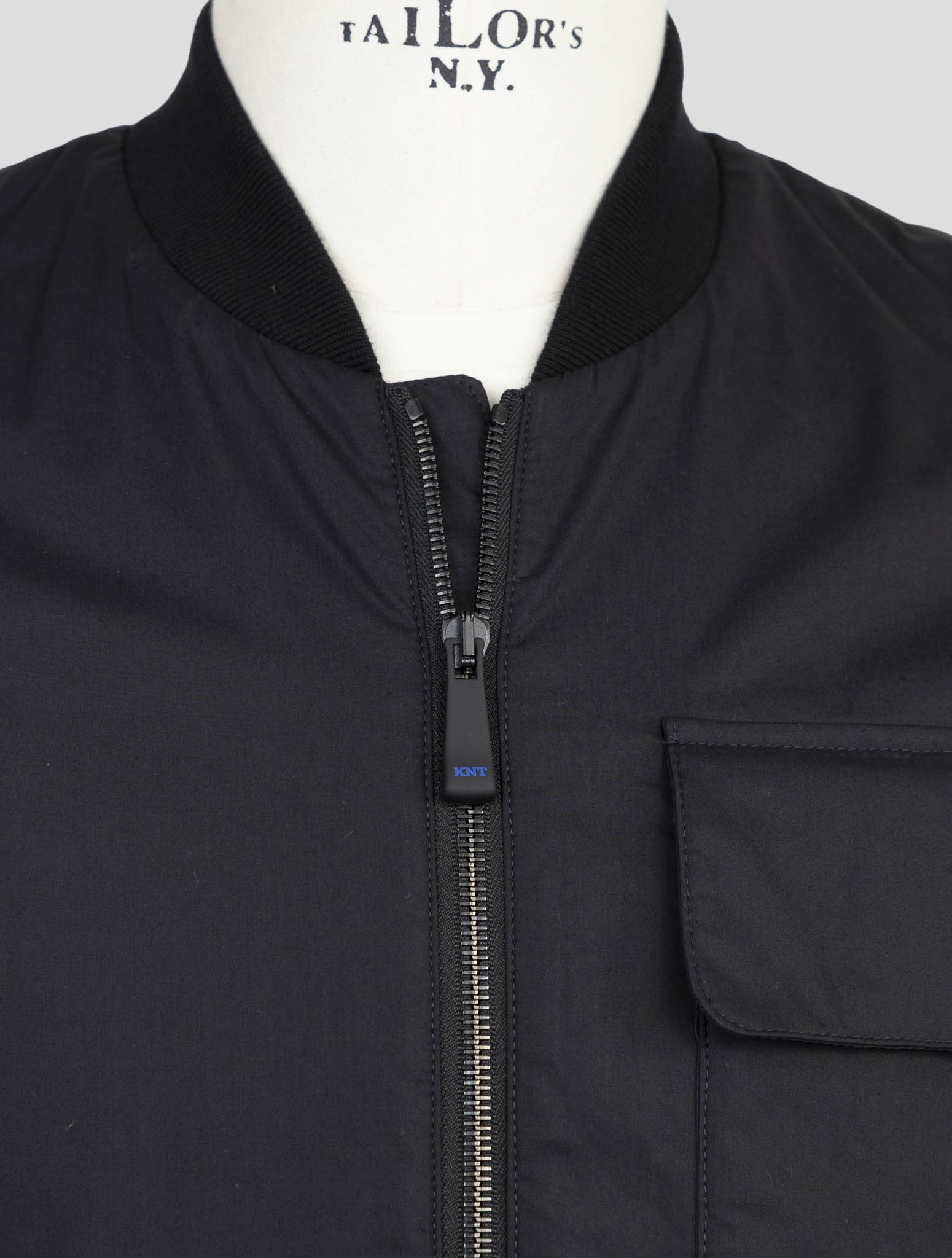 Kiton Knt Black Cotton Coat Gilet