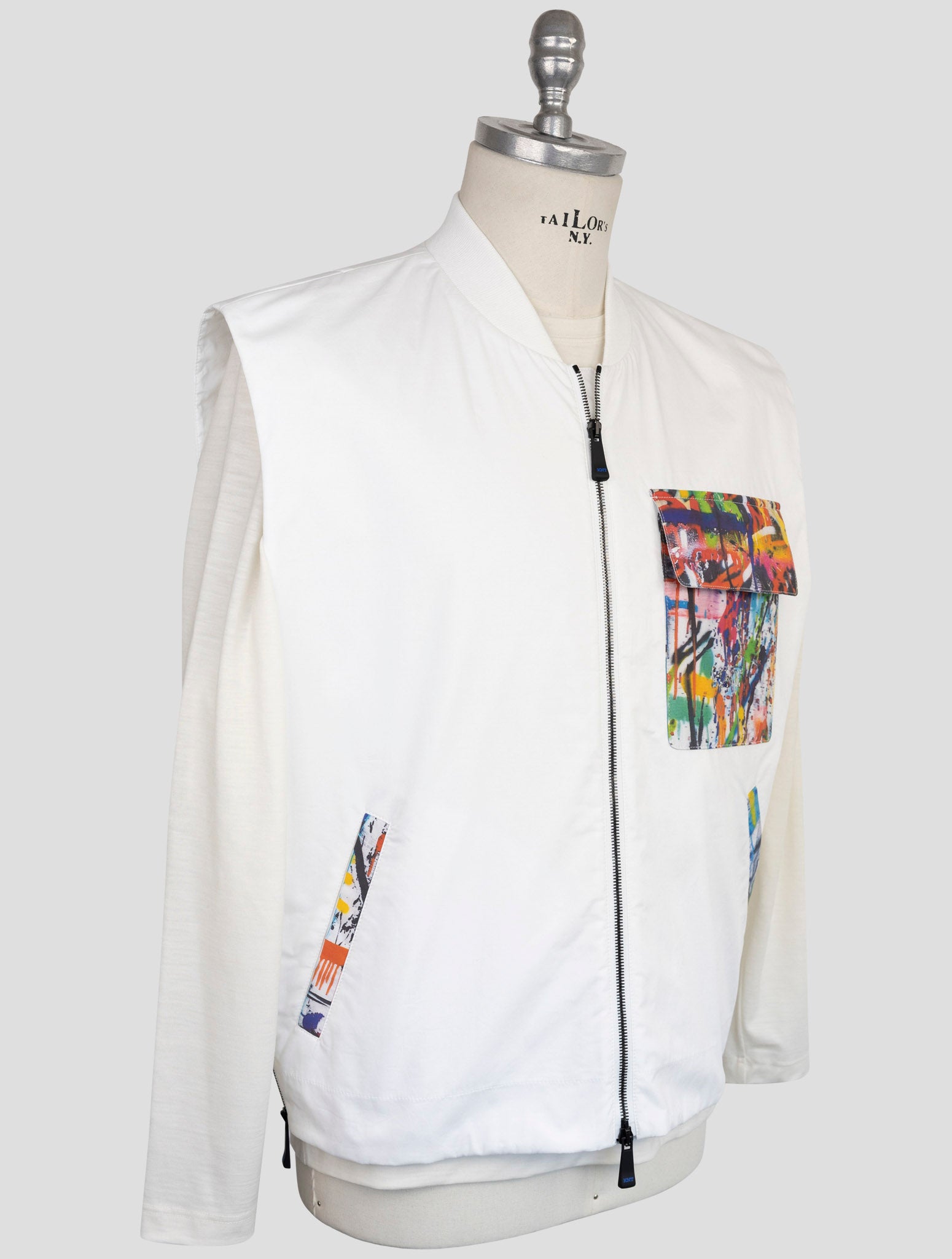 Kiton Knt White Cotton Coat Gilet