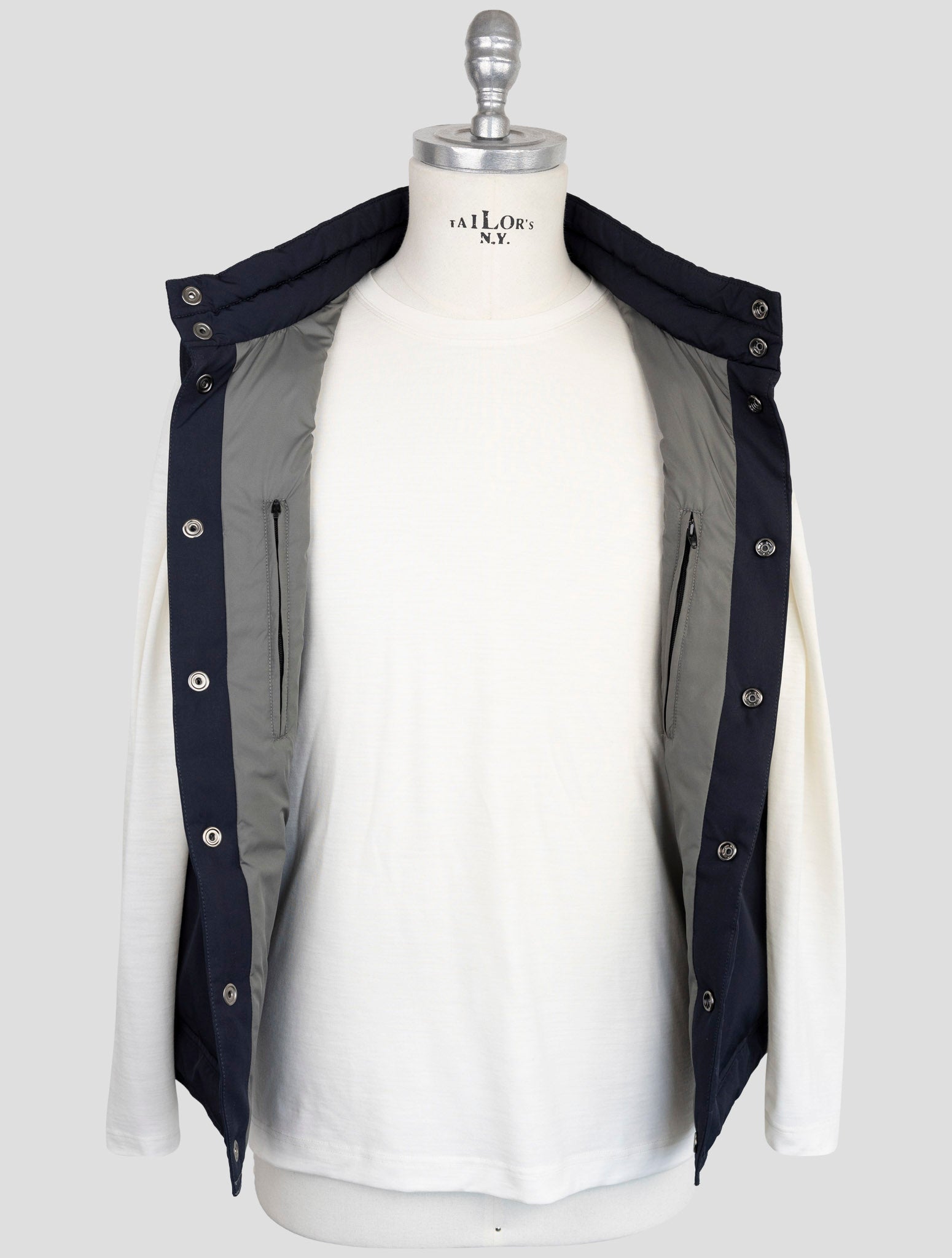 Kiton Knt Blue Pl Coat Gilet