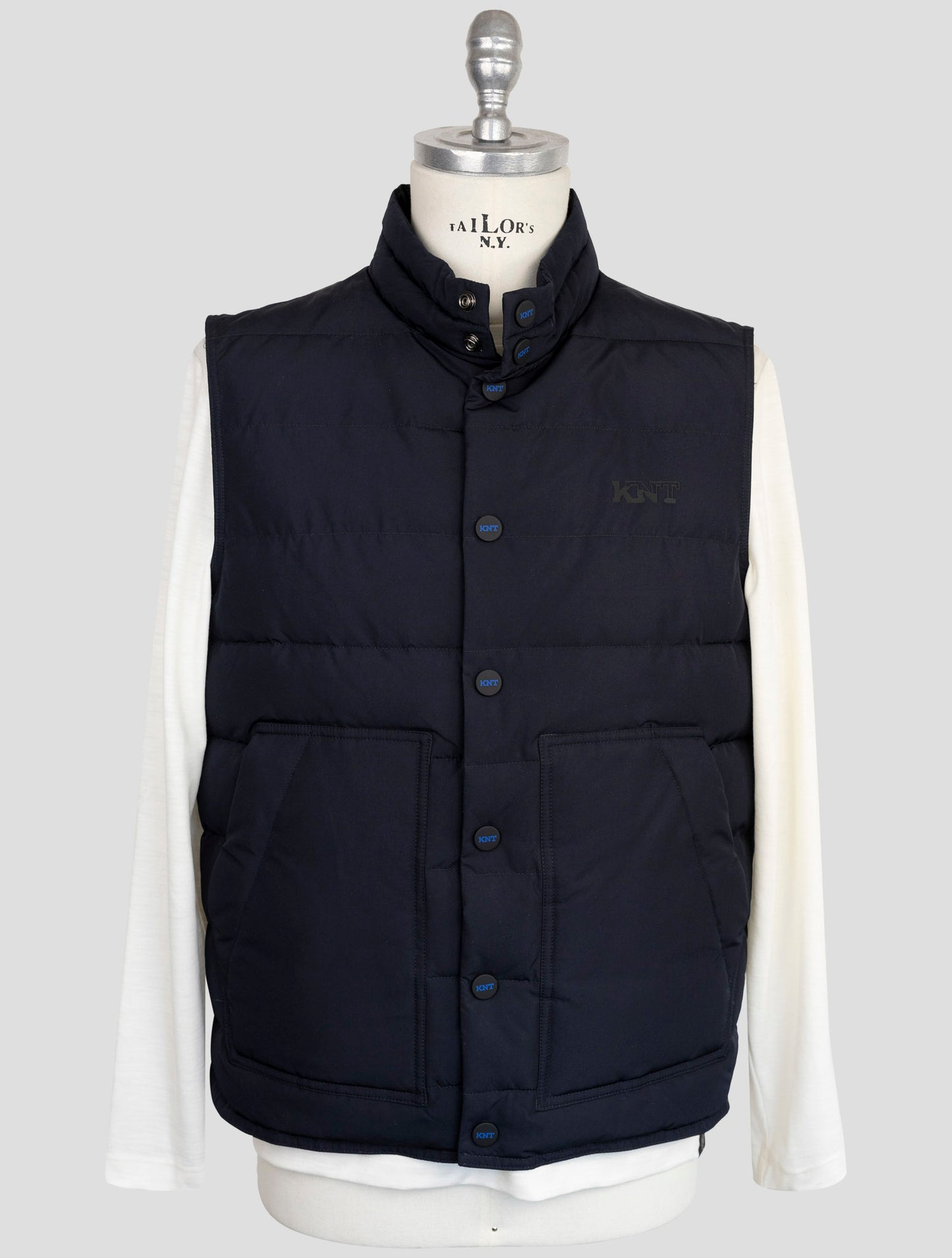 Kiton Knt Blue Pl Coat Gilet