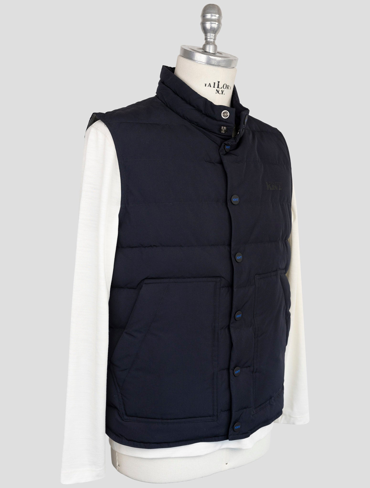 Kiton Knt Blue Pl Coat Gilet