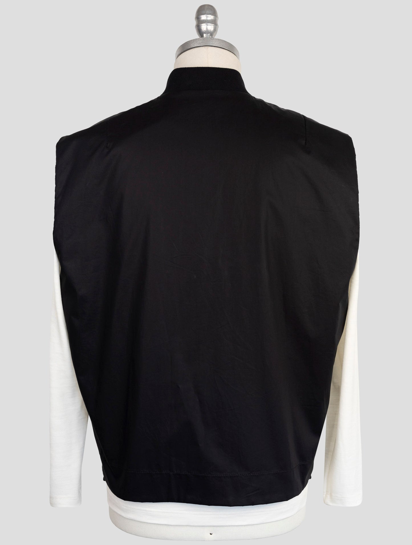 Kiton Knt Black Cotton Coat Gilet