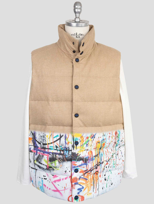 Kiton Knt Beige Virgin Wool Cashmere Coat Gilet