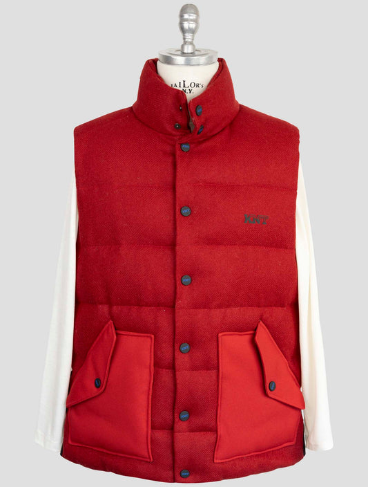 Kiton Knt Blue Virgin Wool Coat Gilet