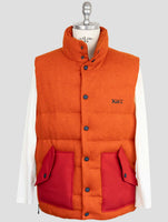 Kiton Knt Orange Virgin Wool Coat Gilet