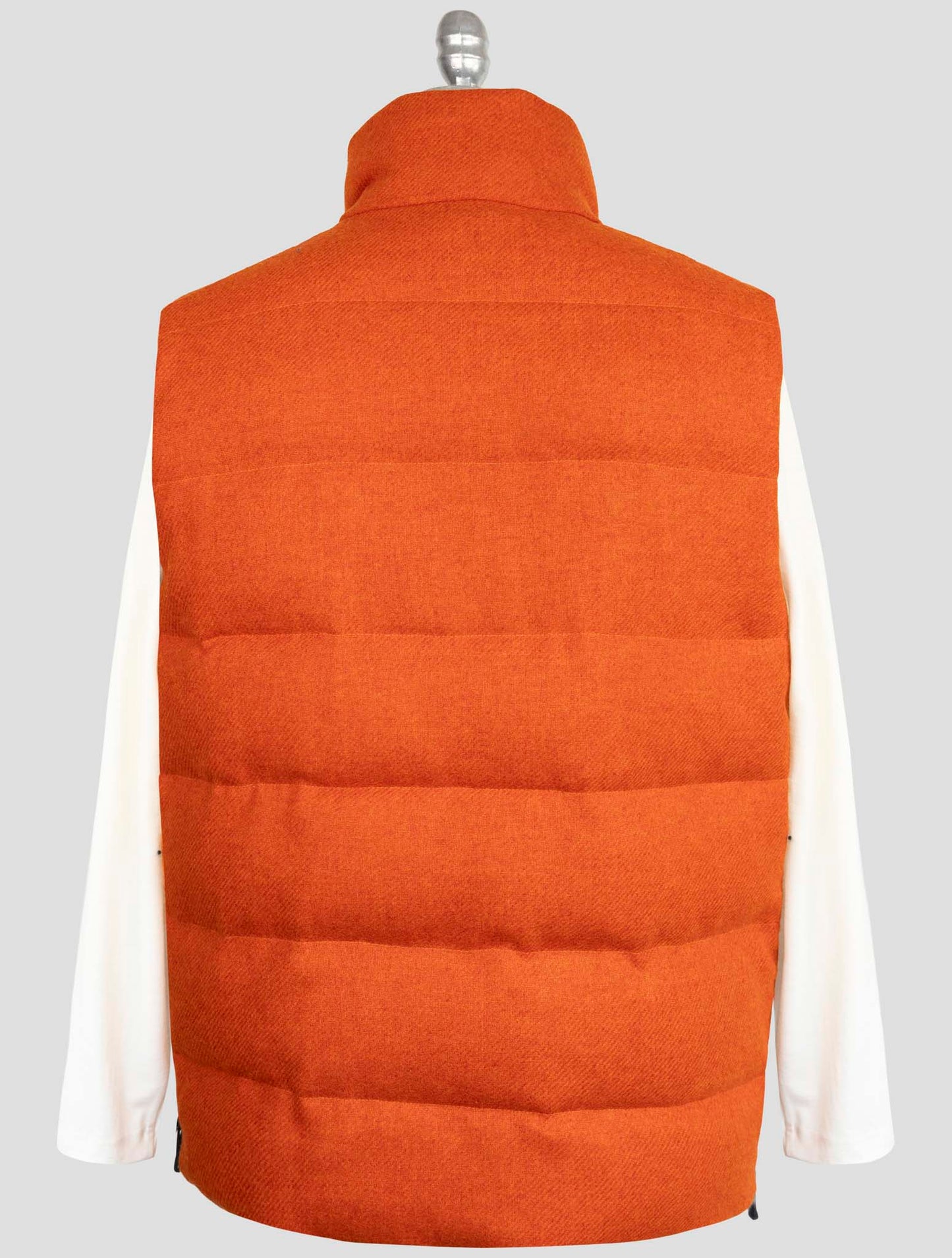 Kiton Knt Orange Virgin Wool Coat Gilet