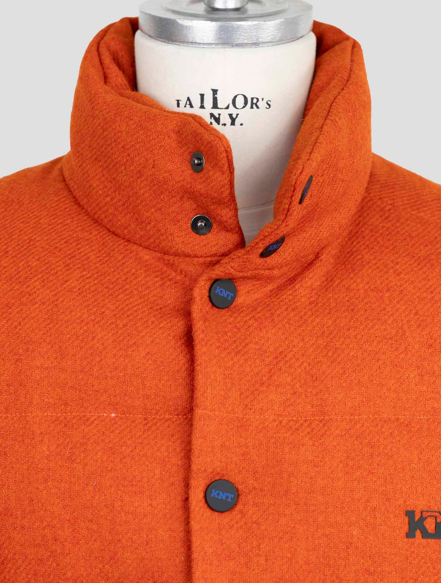 Kiton Knt Orange Virgin Wool Coat Gilet