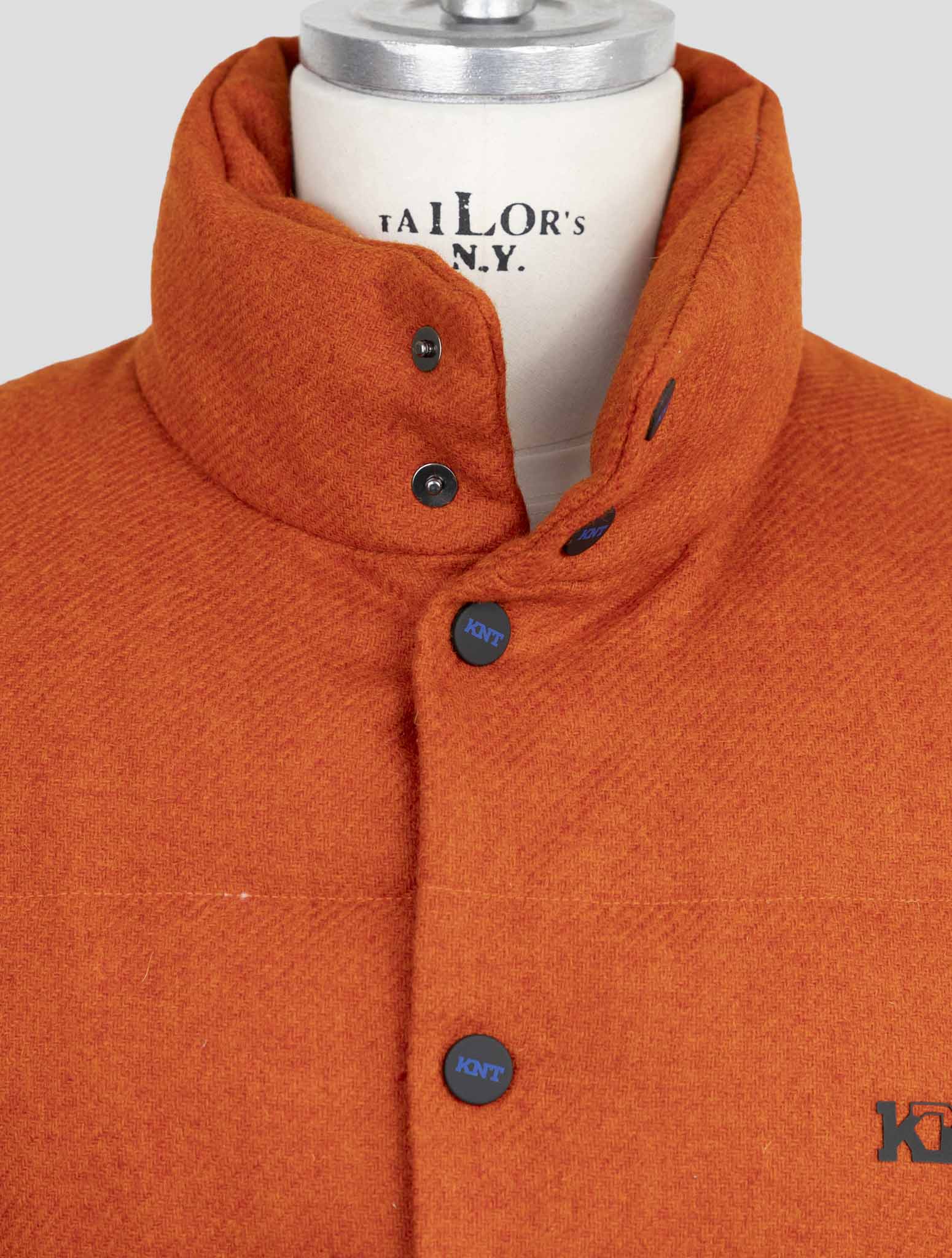 Kiton Knt Orange Virgin Wool Coat Gilet