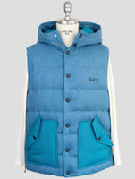 Kiton Knt  Light Blue Virgin Wool Coat Gilet